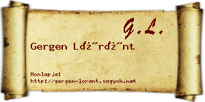 Gergen Lóránt névjegykártya