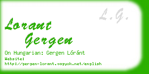 lorant gergen business card